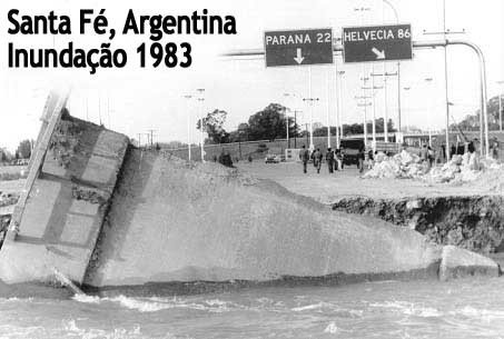 A grande inundação de Santa Fé, Argentina, em 1983.
